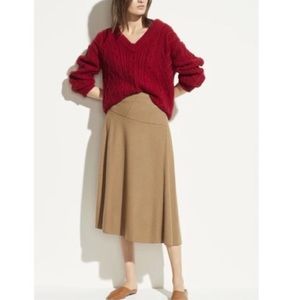 Vince wool blend paneled asymmetrical skirt